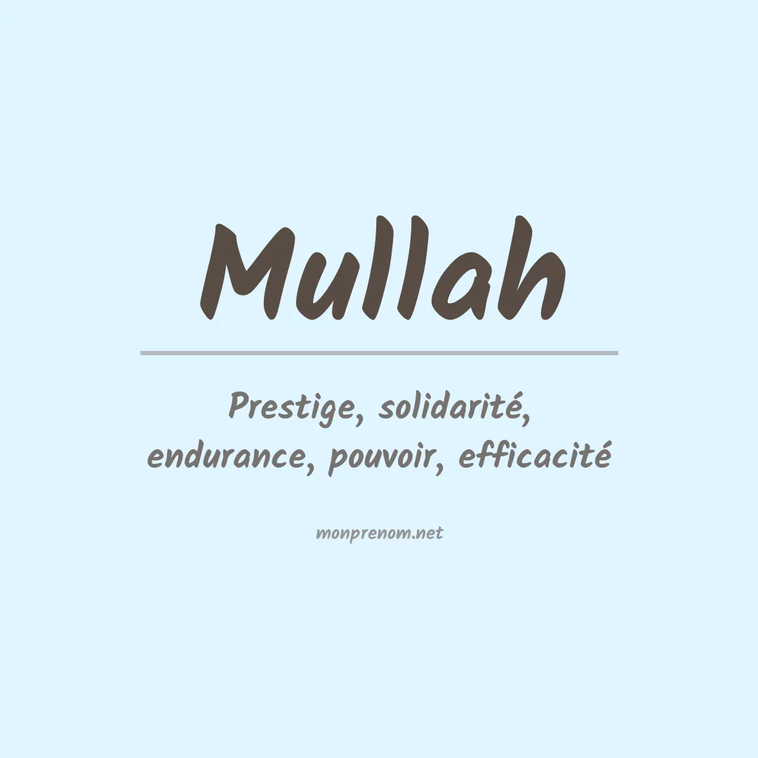 Signification du prénom Mullah
