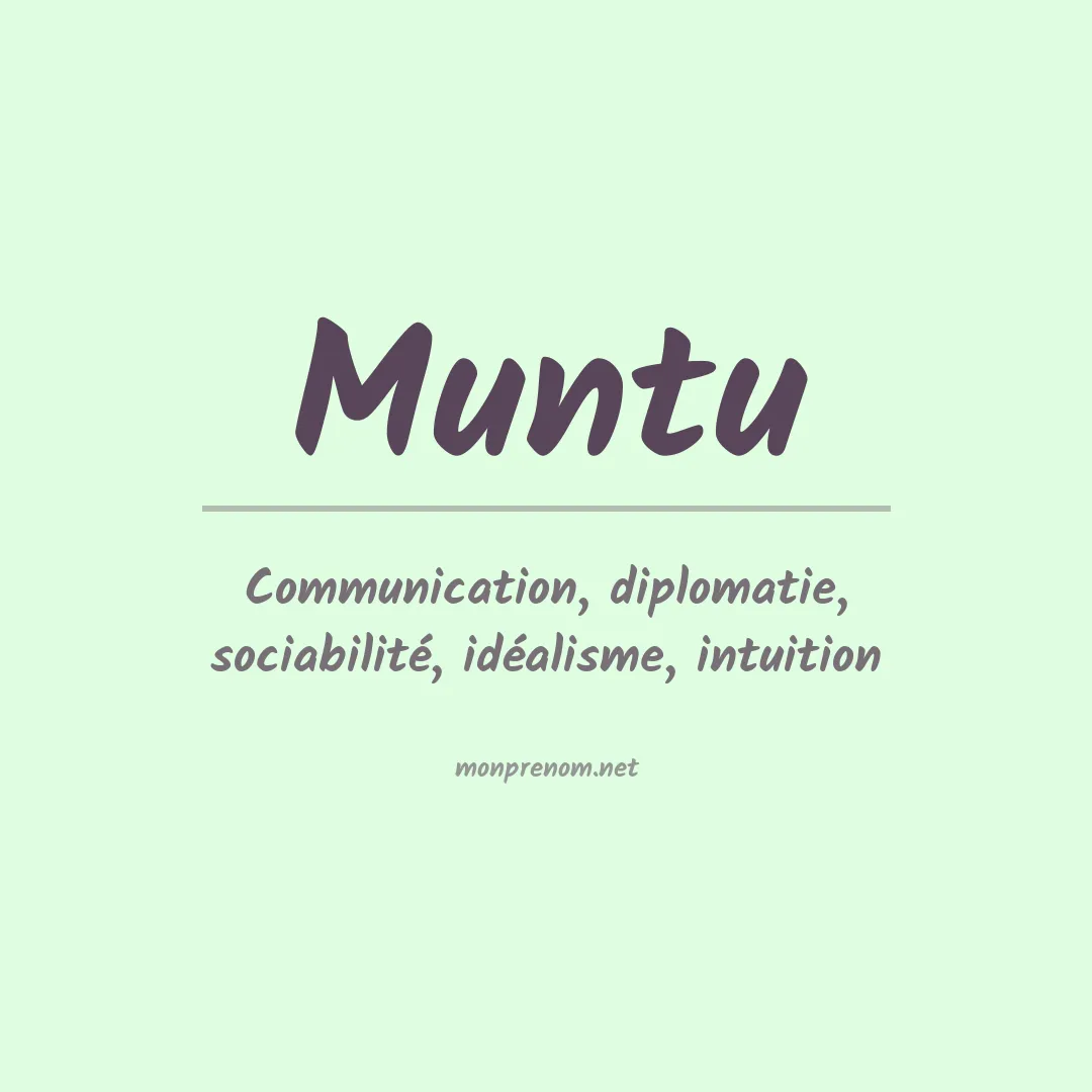 Signification du prénom Muntu