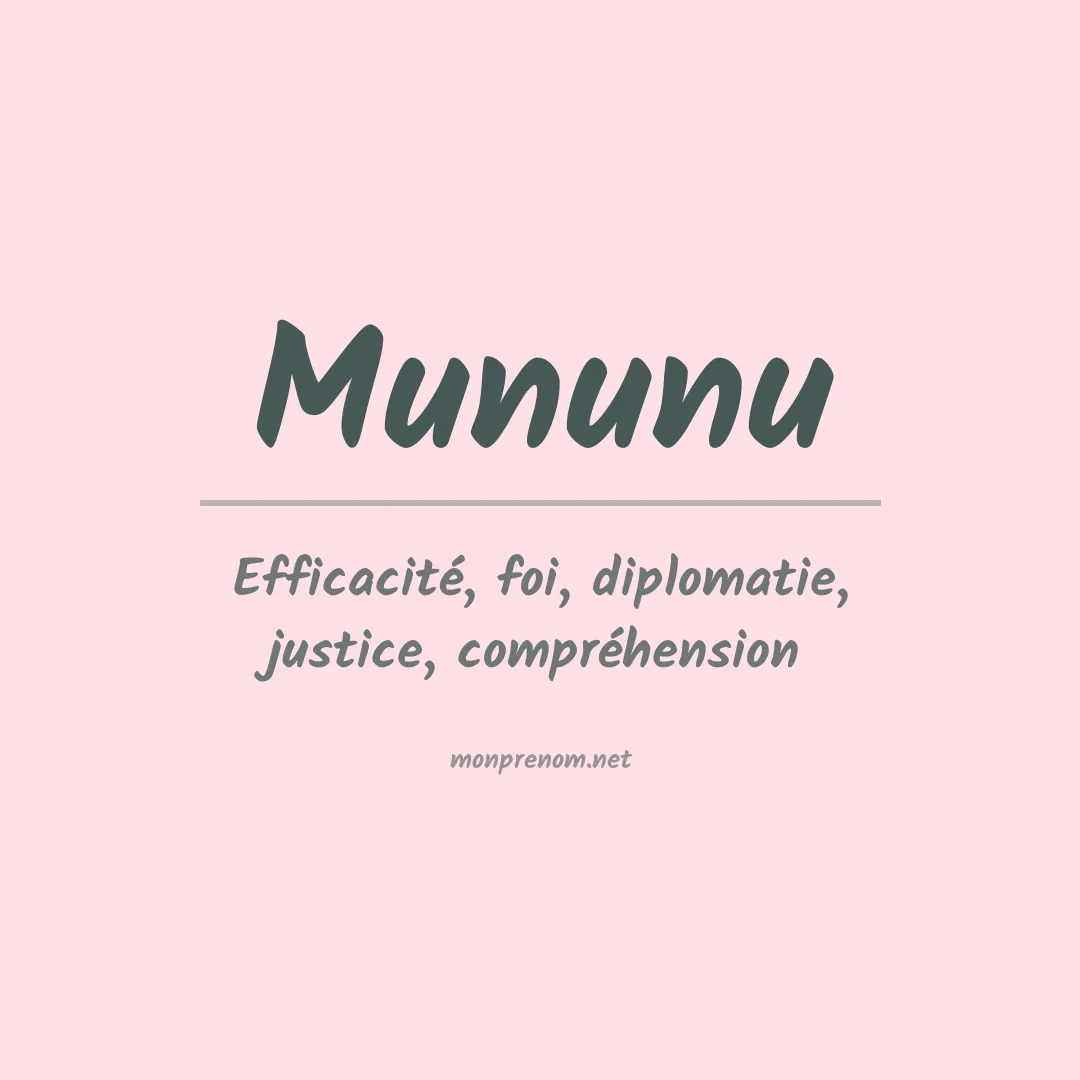 Signification du prénom Mununu