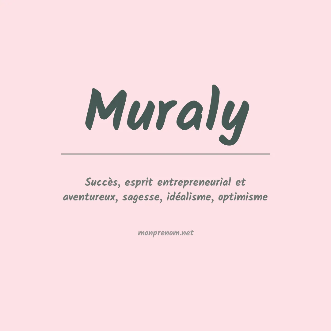 Signification du prénom Muraly