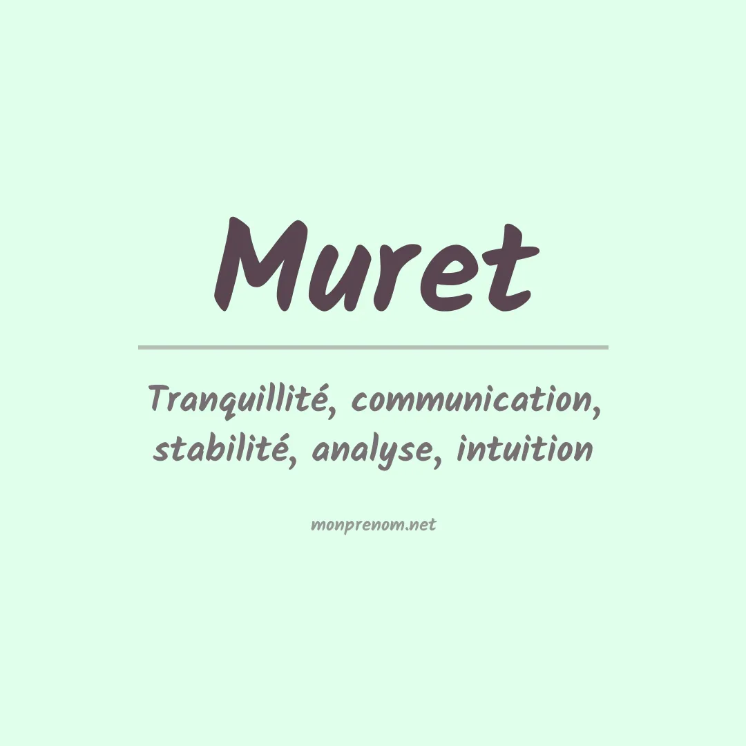Signification du prénom Muret