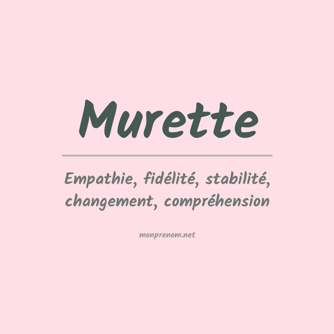 Signification du prénom Murette