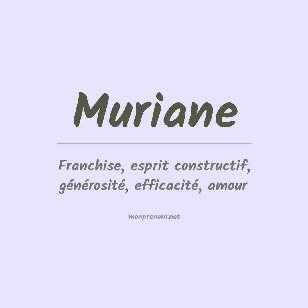 Signification du prénom Muriane