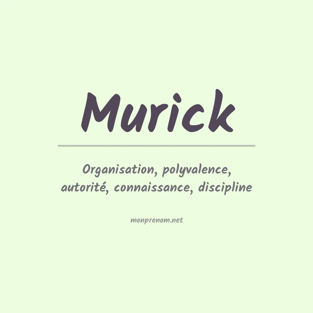 Signification du prénom Murick