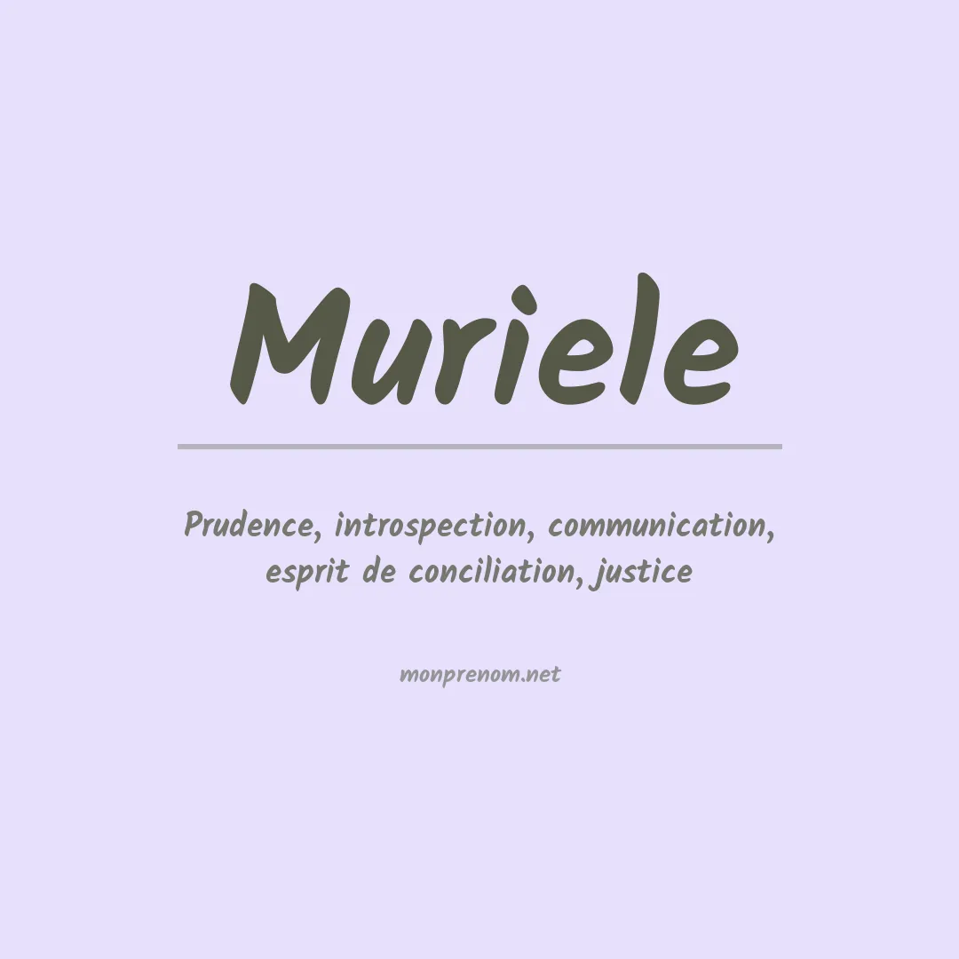 Signification du prénom Muriele