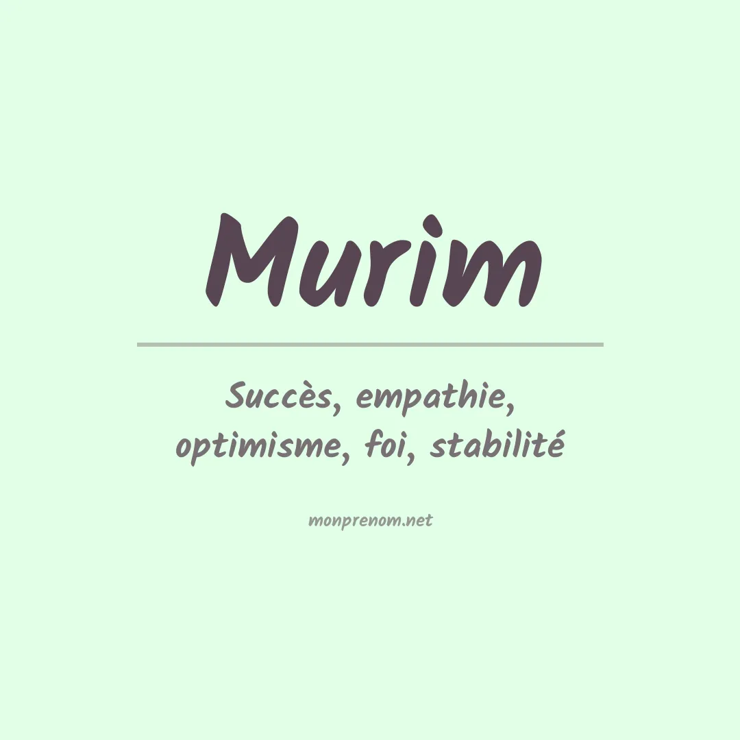 Signification du prénom Murim