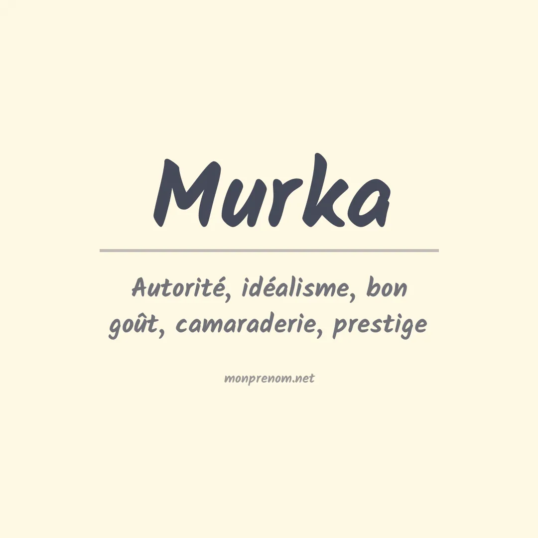 Signification du prénom Murka