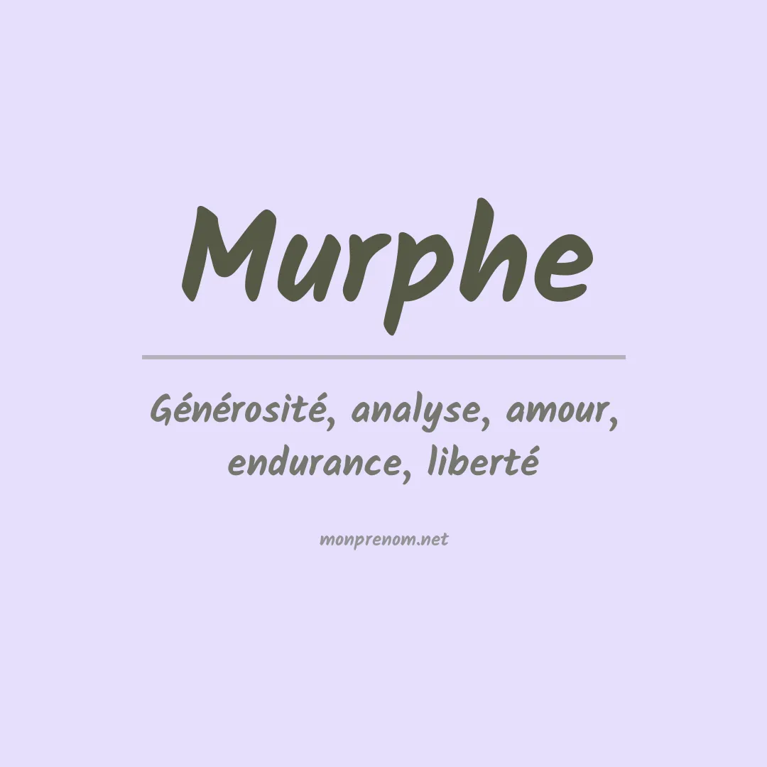 Signification du prénom Murphe