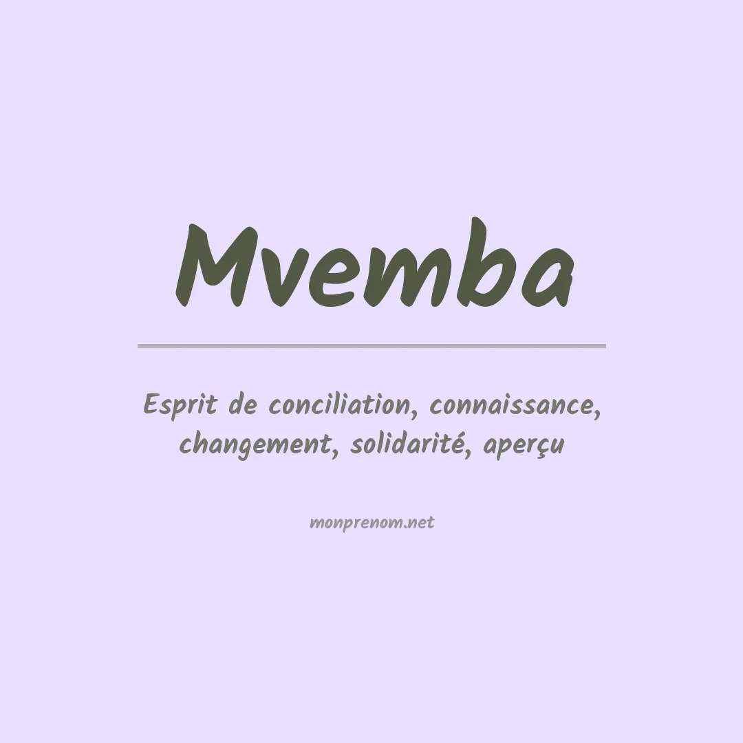 Signification du prénom Mvemba