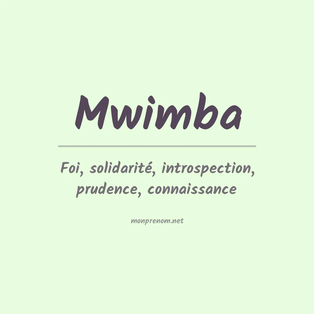 Prénom Mwimba