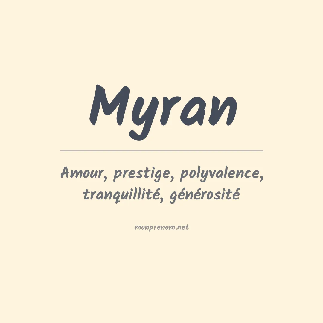 Prénom Myran