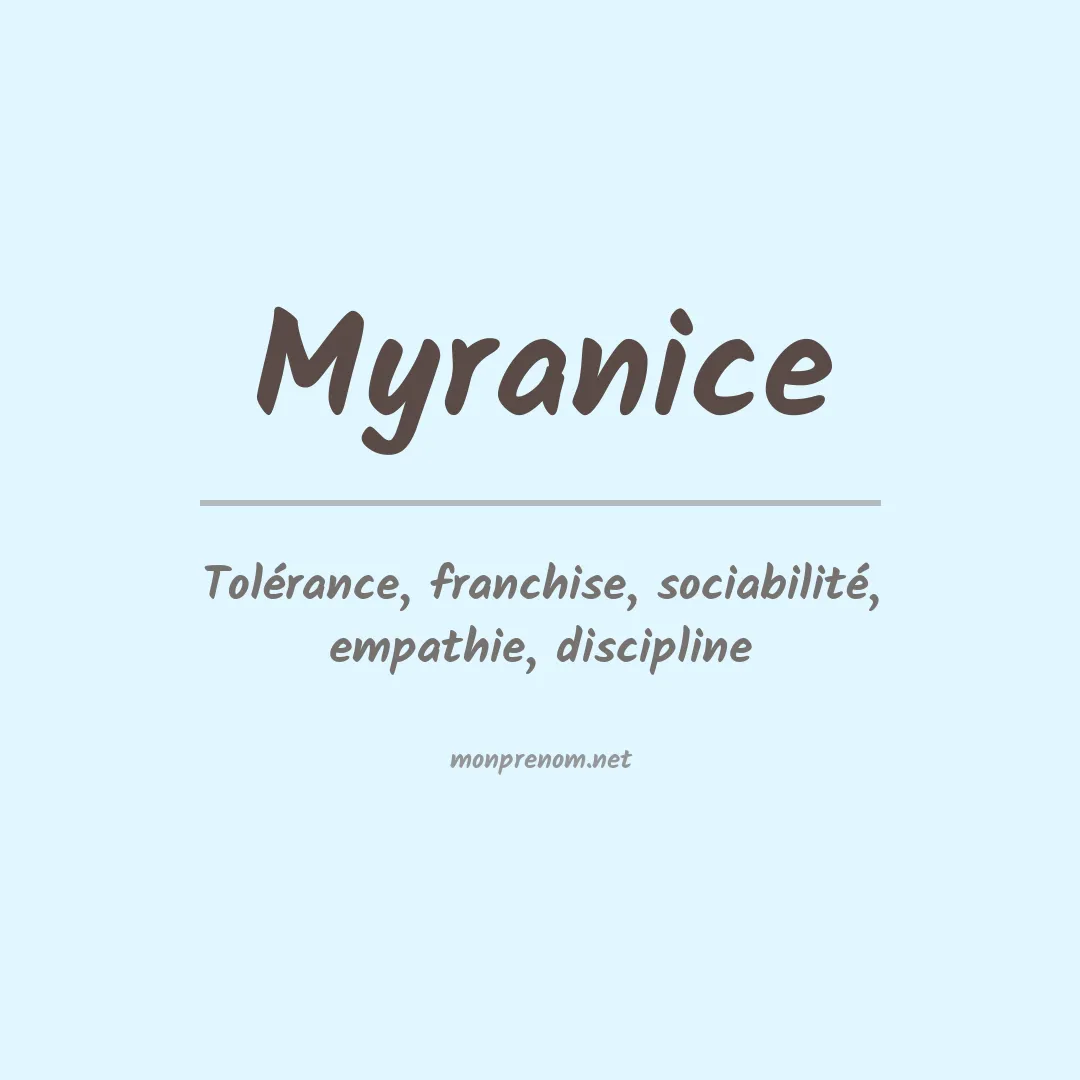 Signification du prénom Myranice
