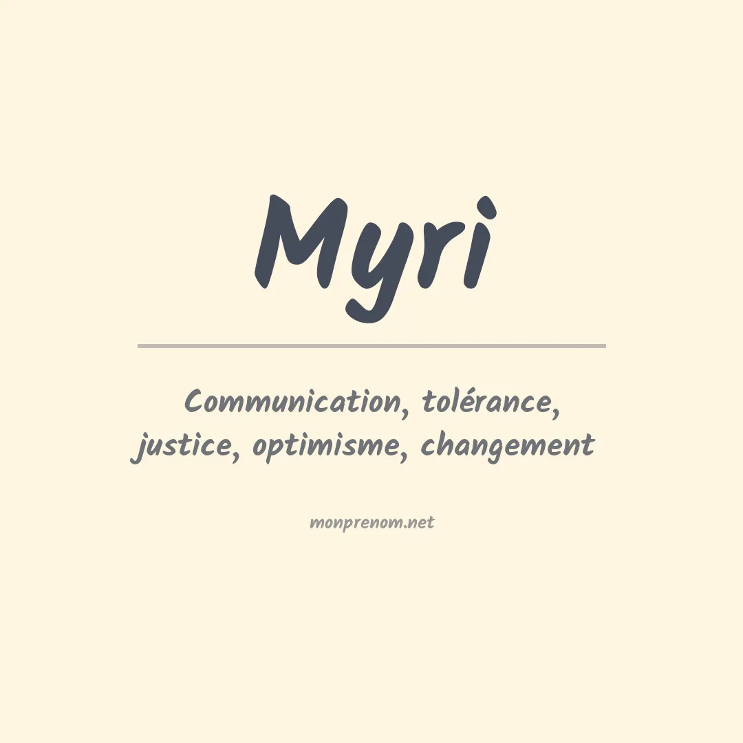 Signification du prénom Myri