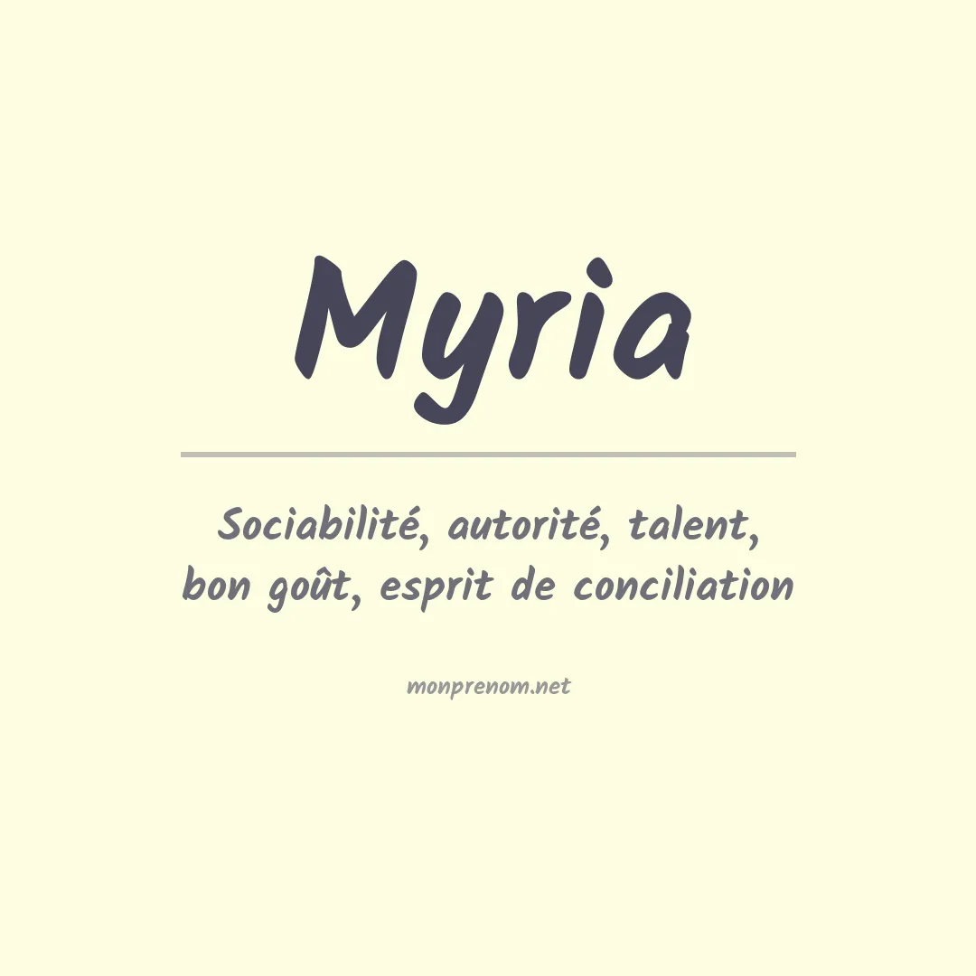 Prénom Myria