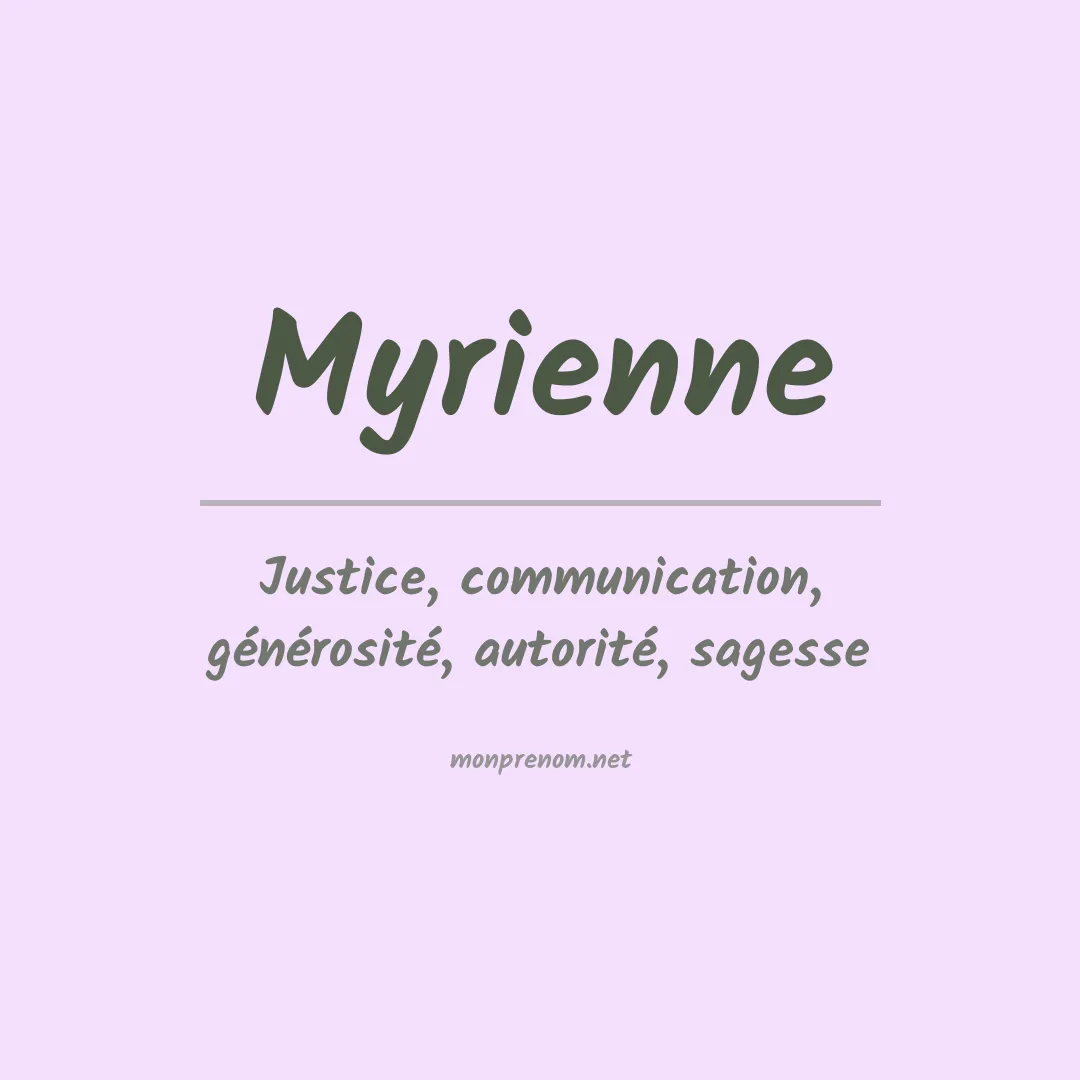 Signification du prénom Myrienne