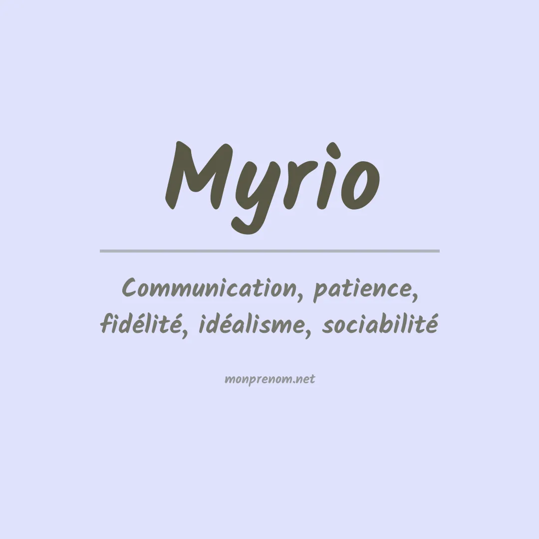 Prénom Myrio