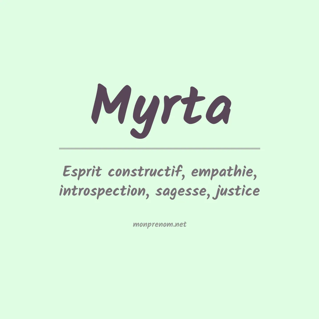 Signification du prénom Myrta