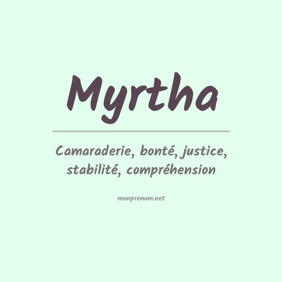 Signification du prénom Myrtha