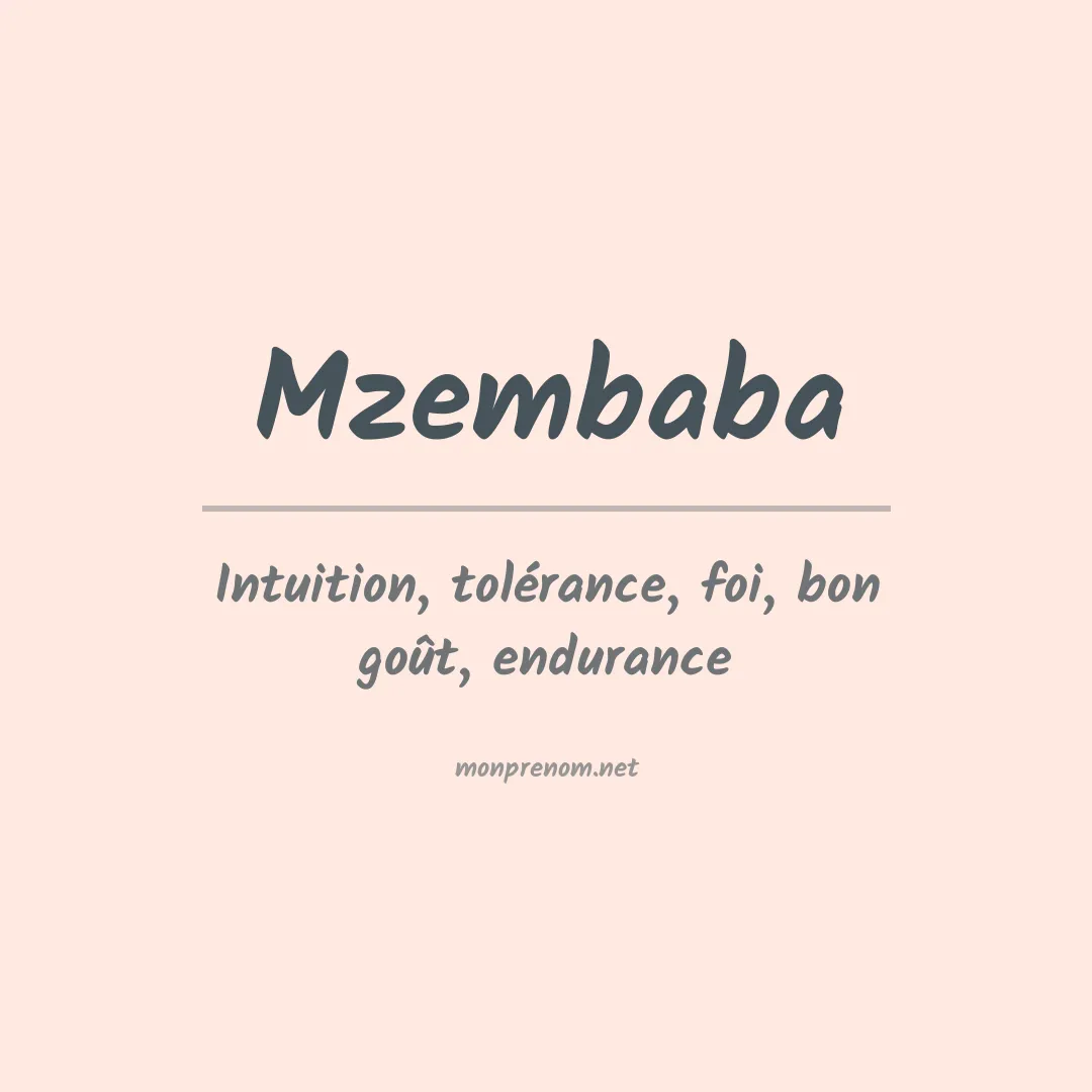 Signification du prénom Mzembaba
