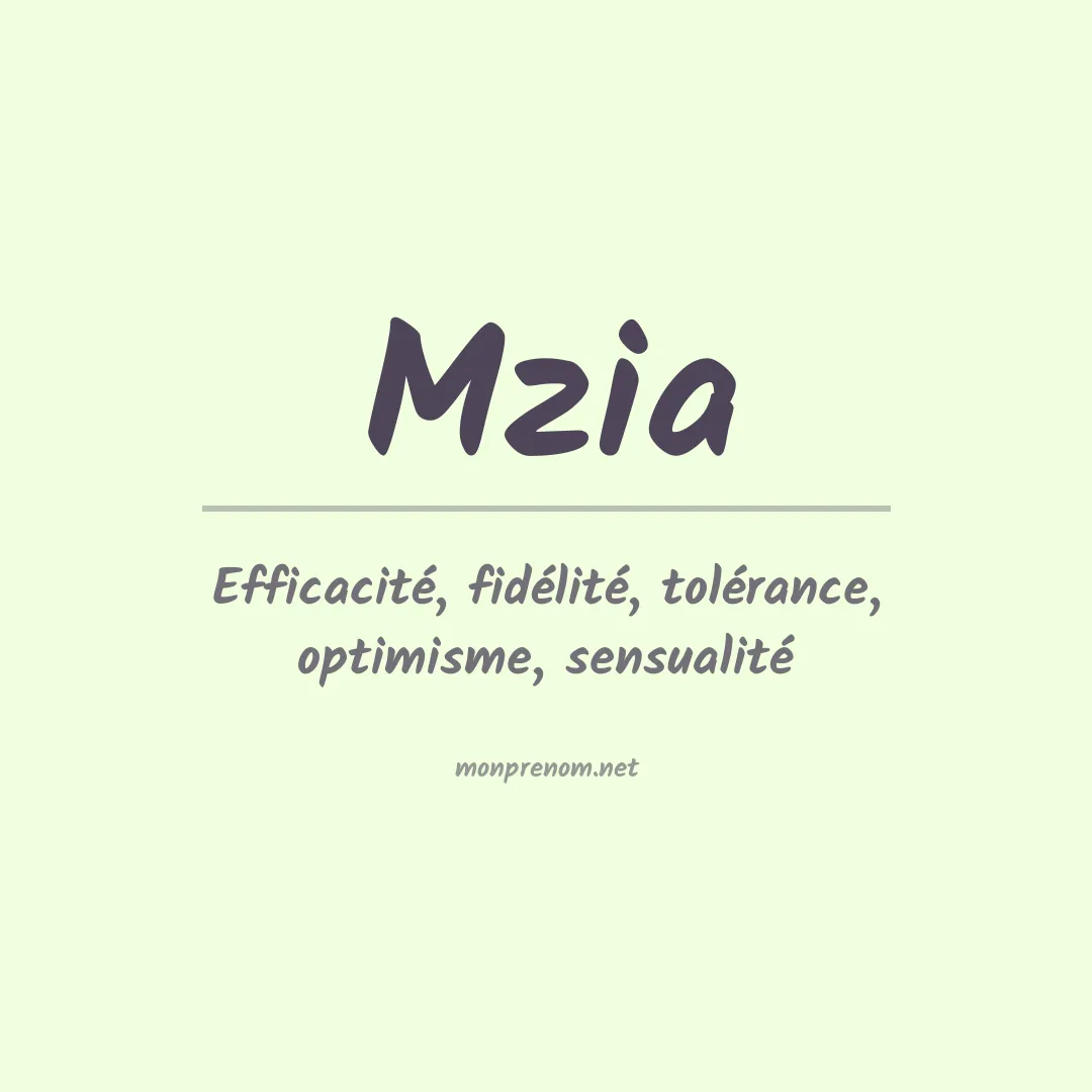 Signification du prénom Mzia