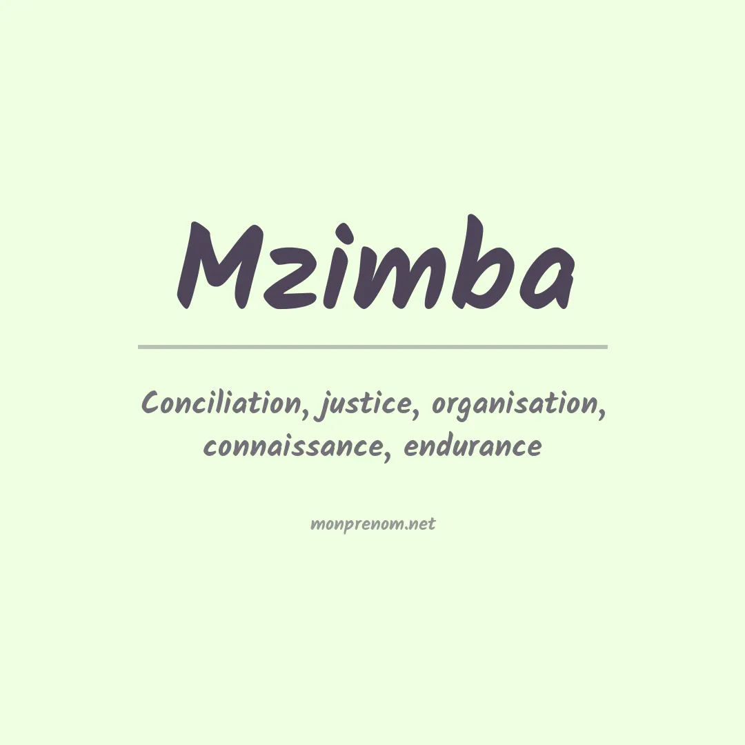 Signification du prénom Mzimba