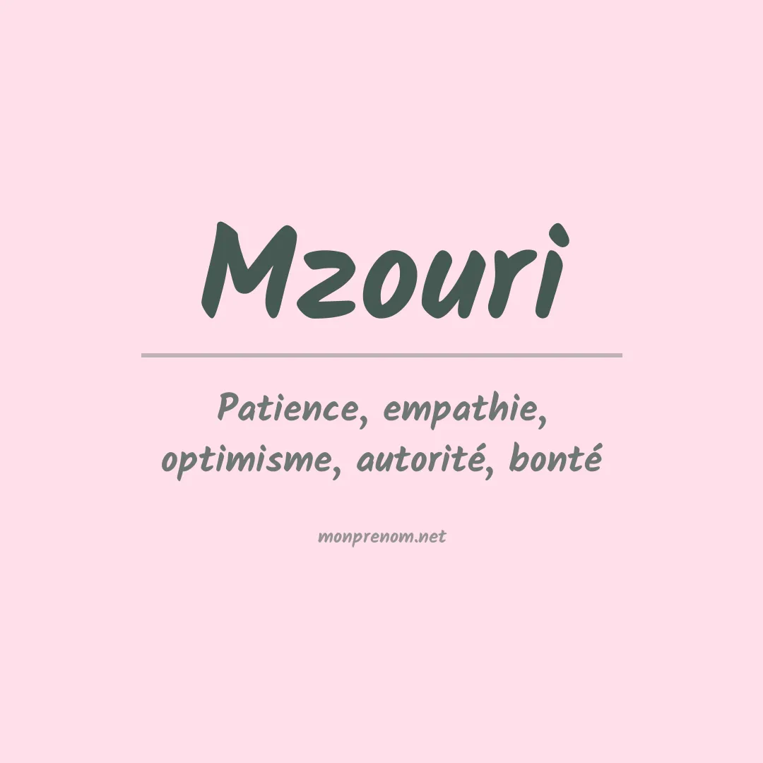 Prénom Mzouri