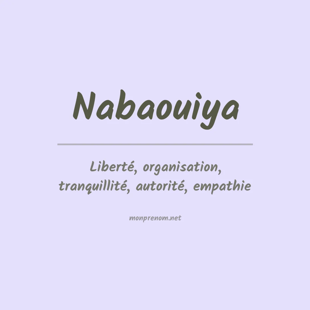 Signification du prénom Nabaouiya