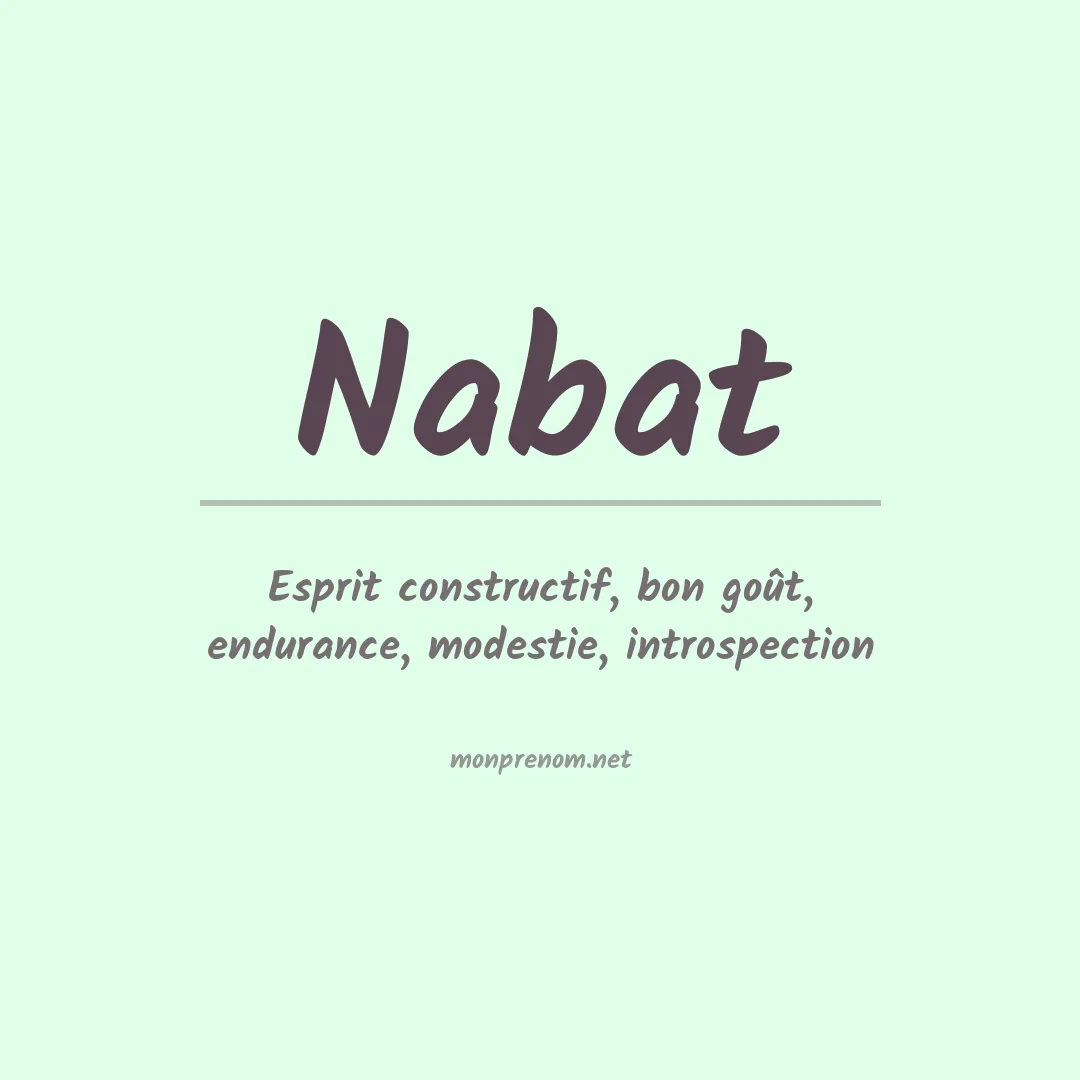 Signification du prénom Nabat