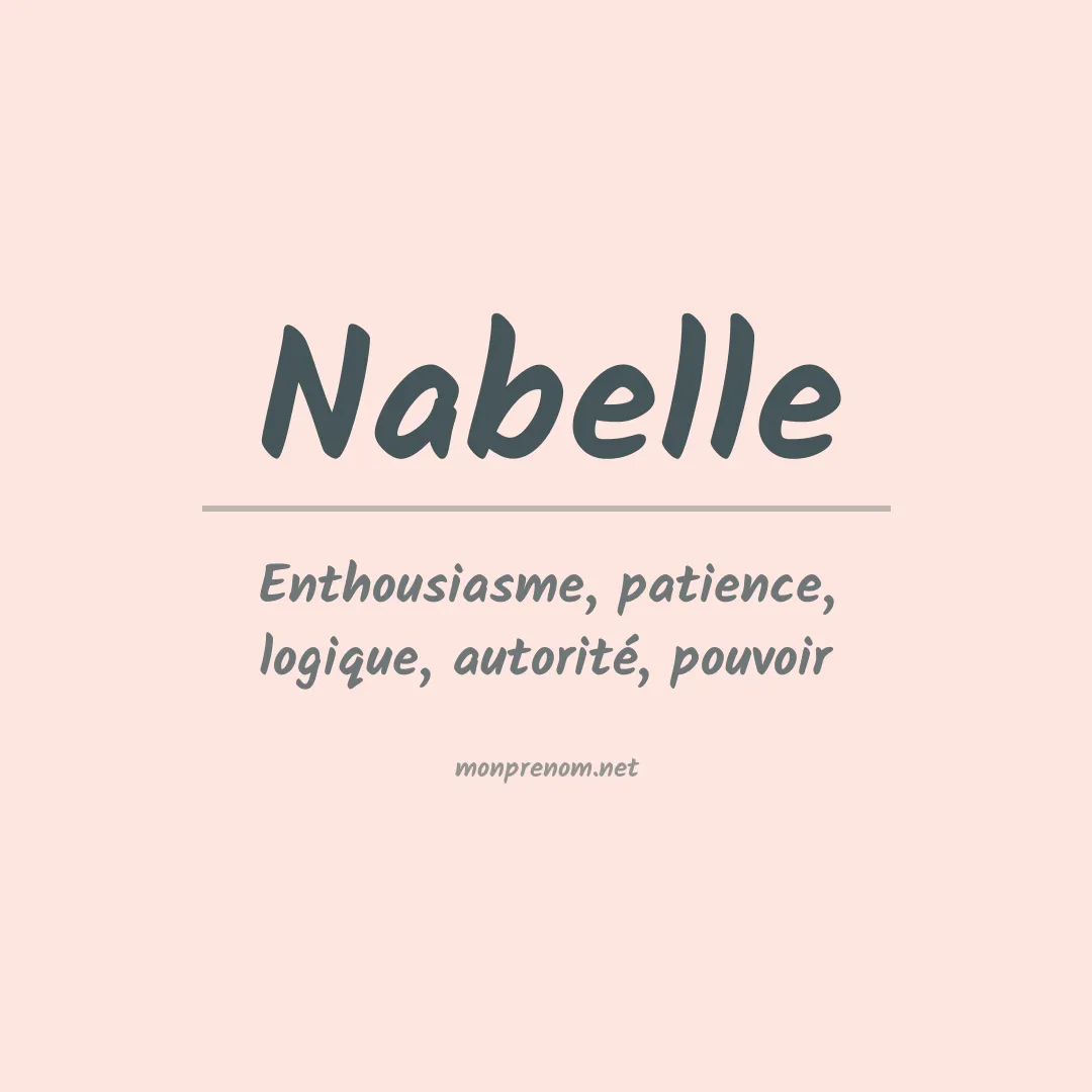 Signification du prénom Nabelle