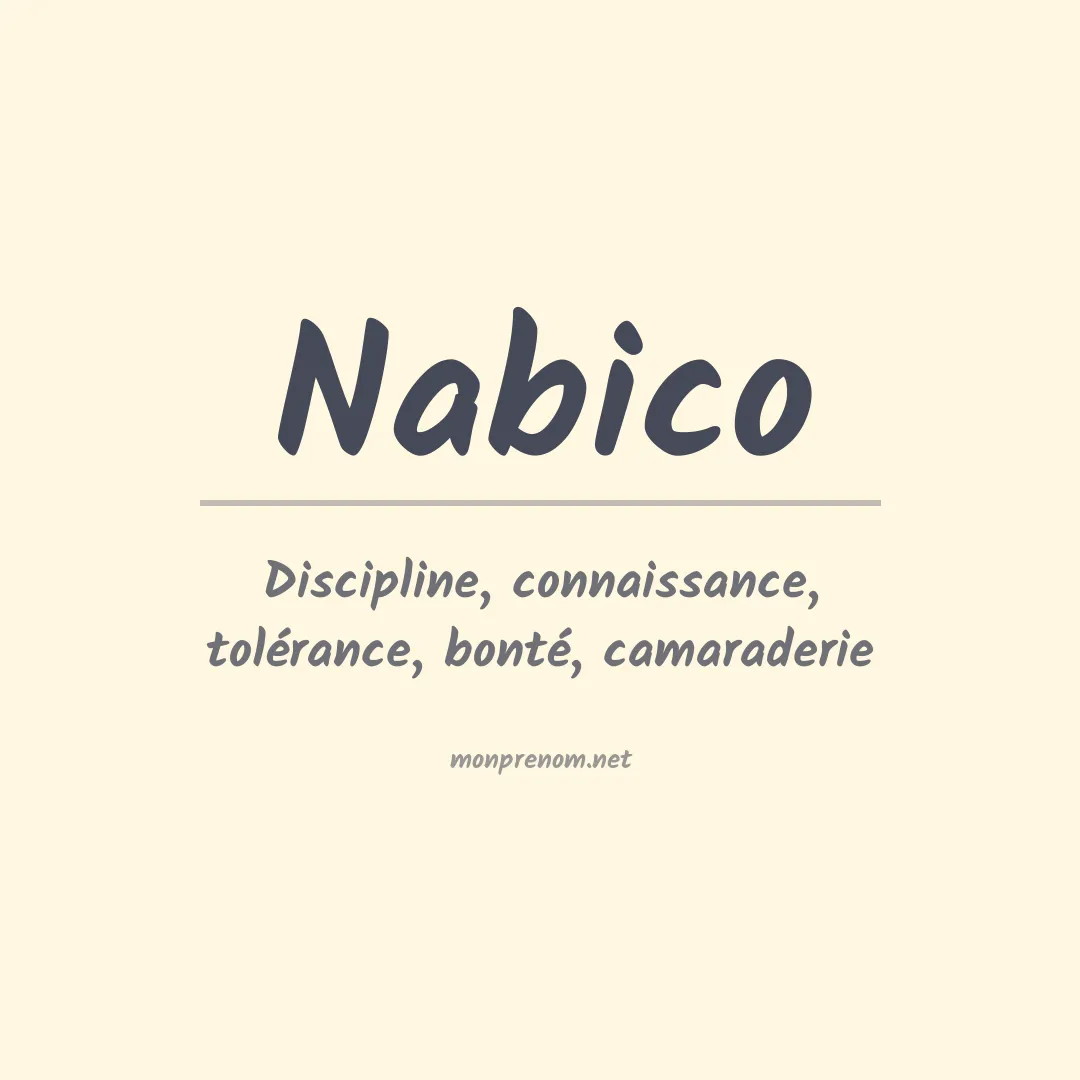 Signification du prénom Nabico