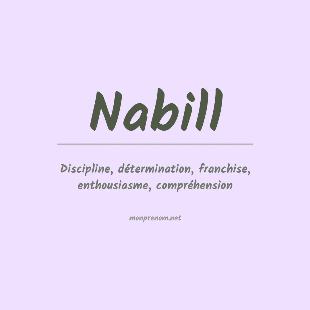 Signification du prénom Nabill