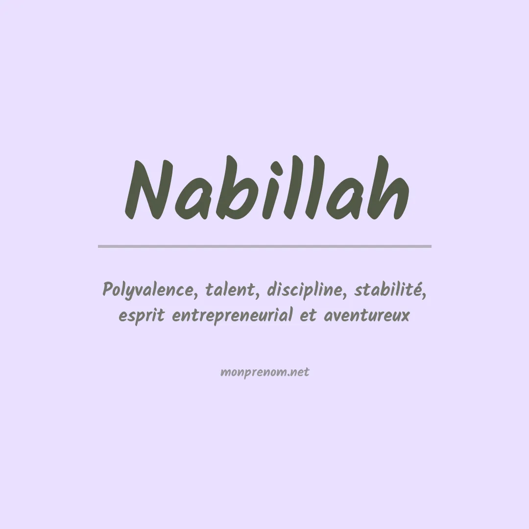 Signification du prénom Nabillah