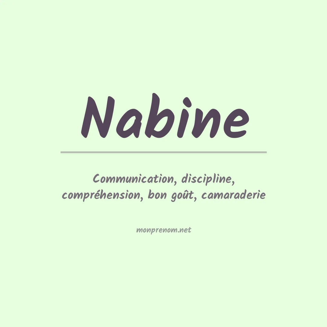 Signification du prénom Nabine