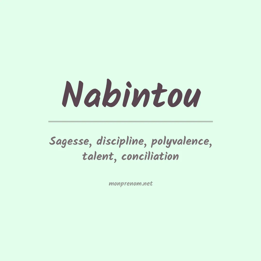 Signification du prénom Nabintou