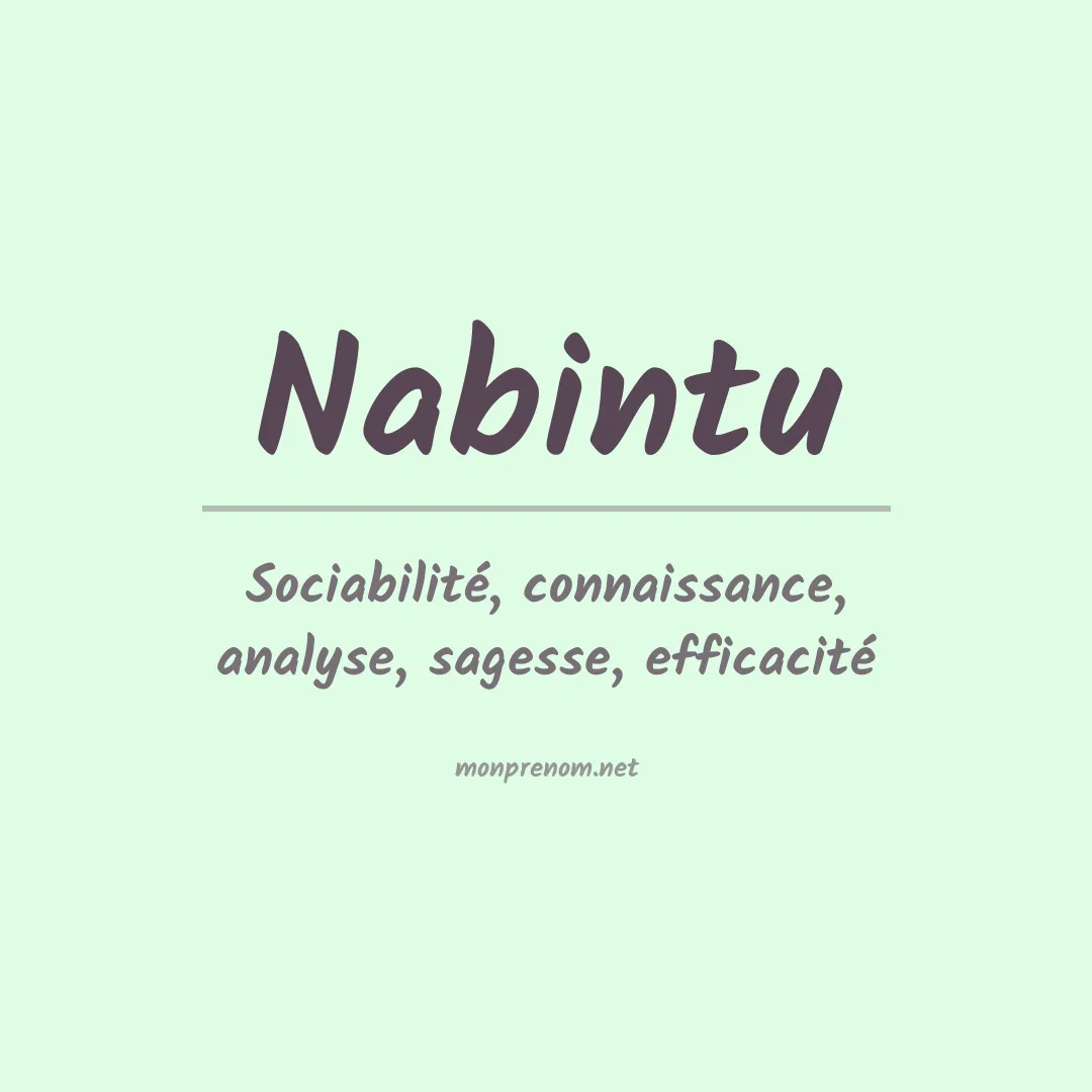 Signification du prénom Nabintu