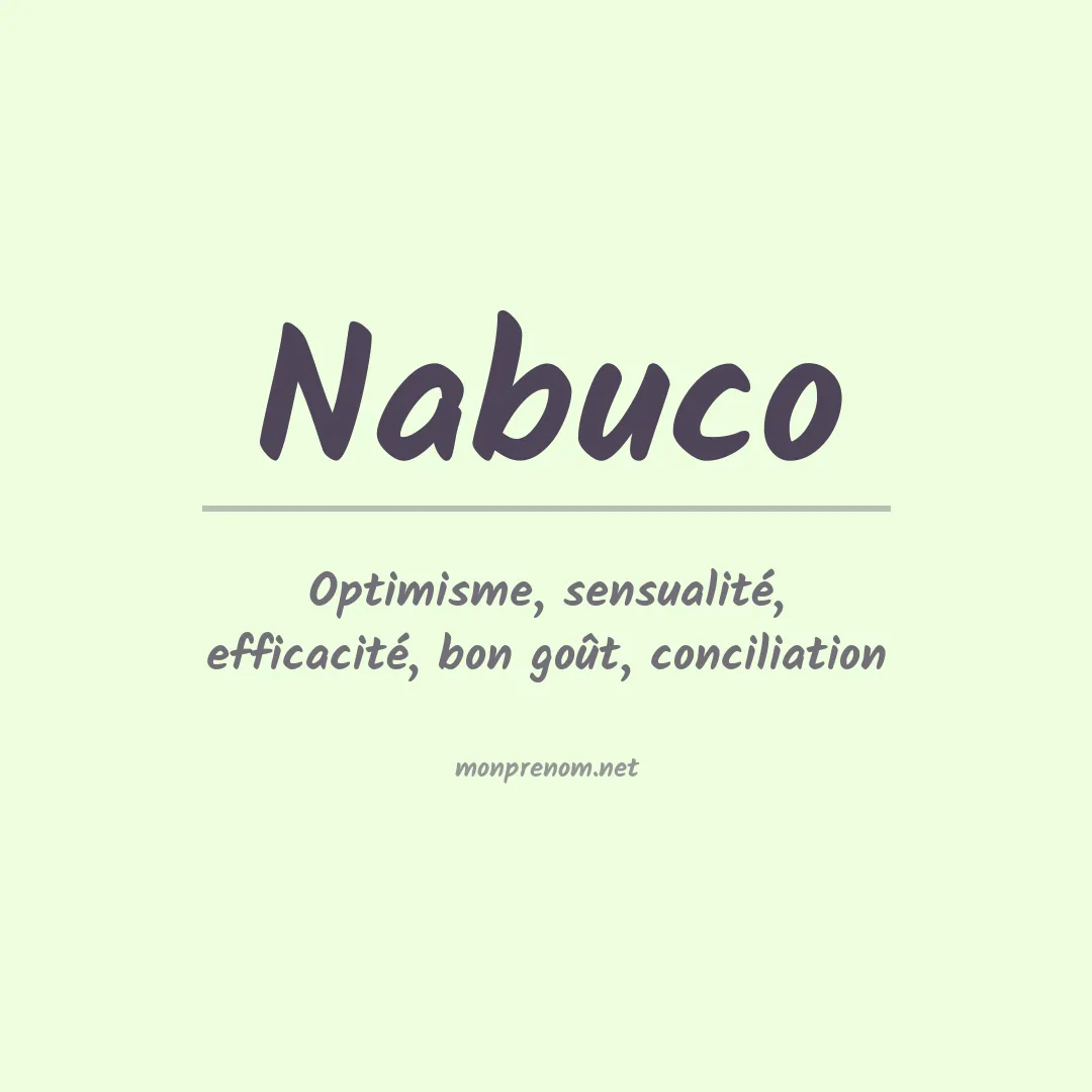 Signification du prénom Nabuco