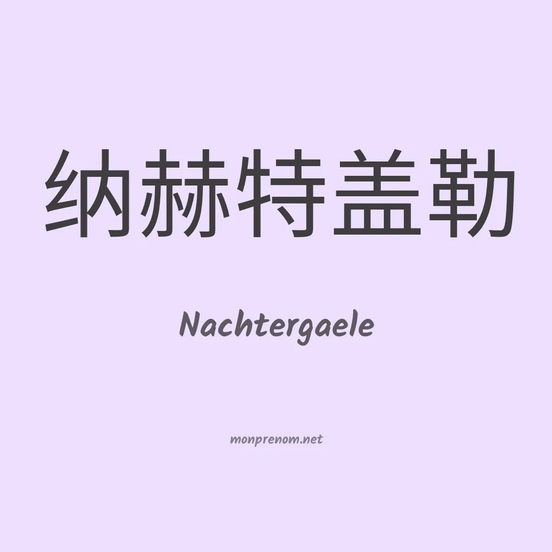 Nachtergaele en chinois