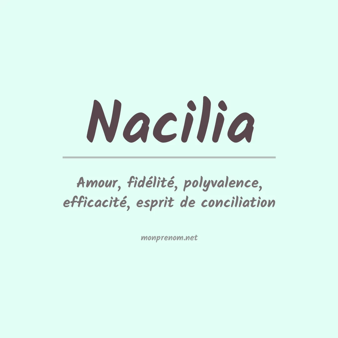 Signification du prénom Nacilia