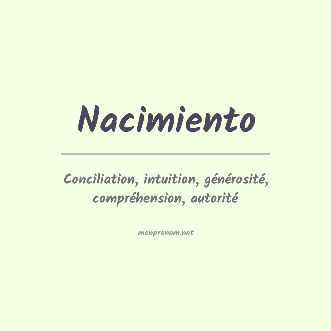 Signification du prénom Nacimiento