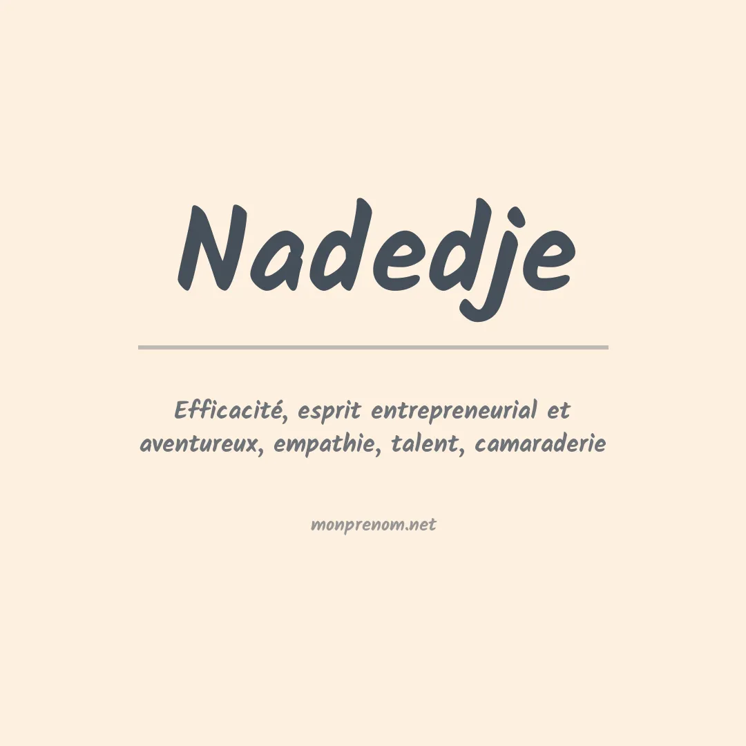 Signification du prénom Nadedje