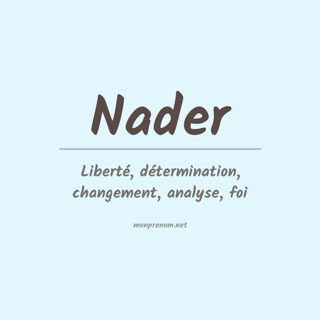 Prénom Nader