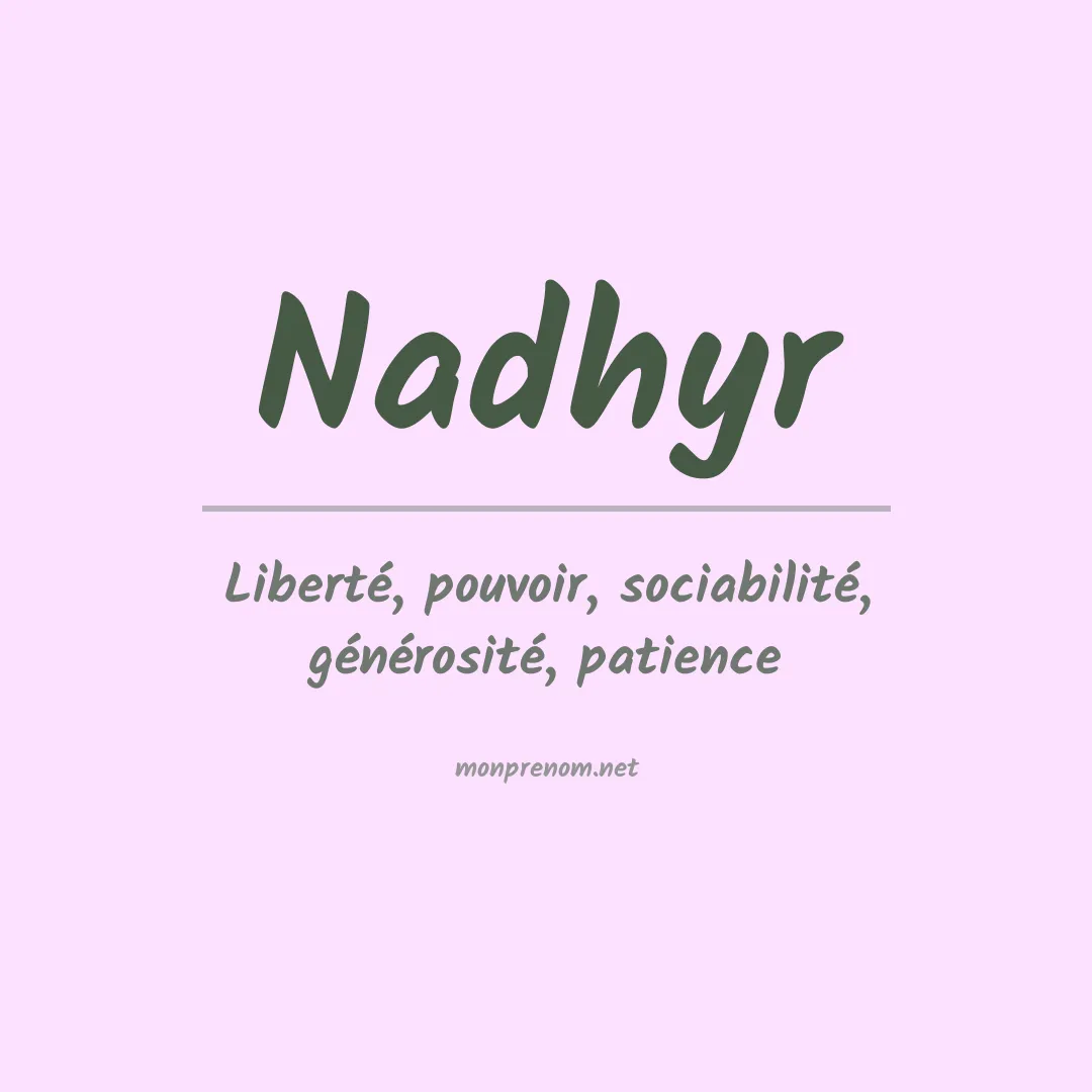 Prénom Nadhyr