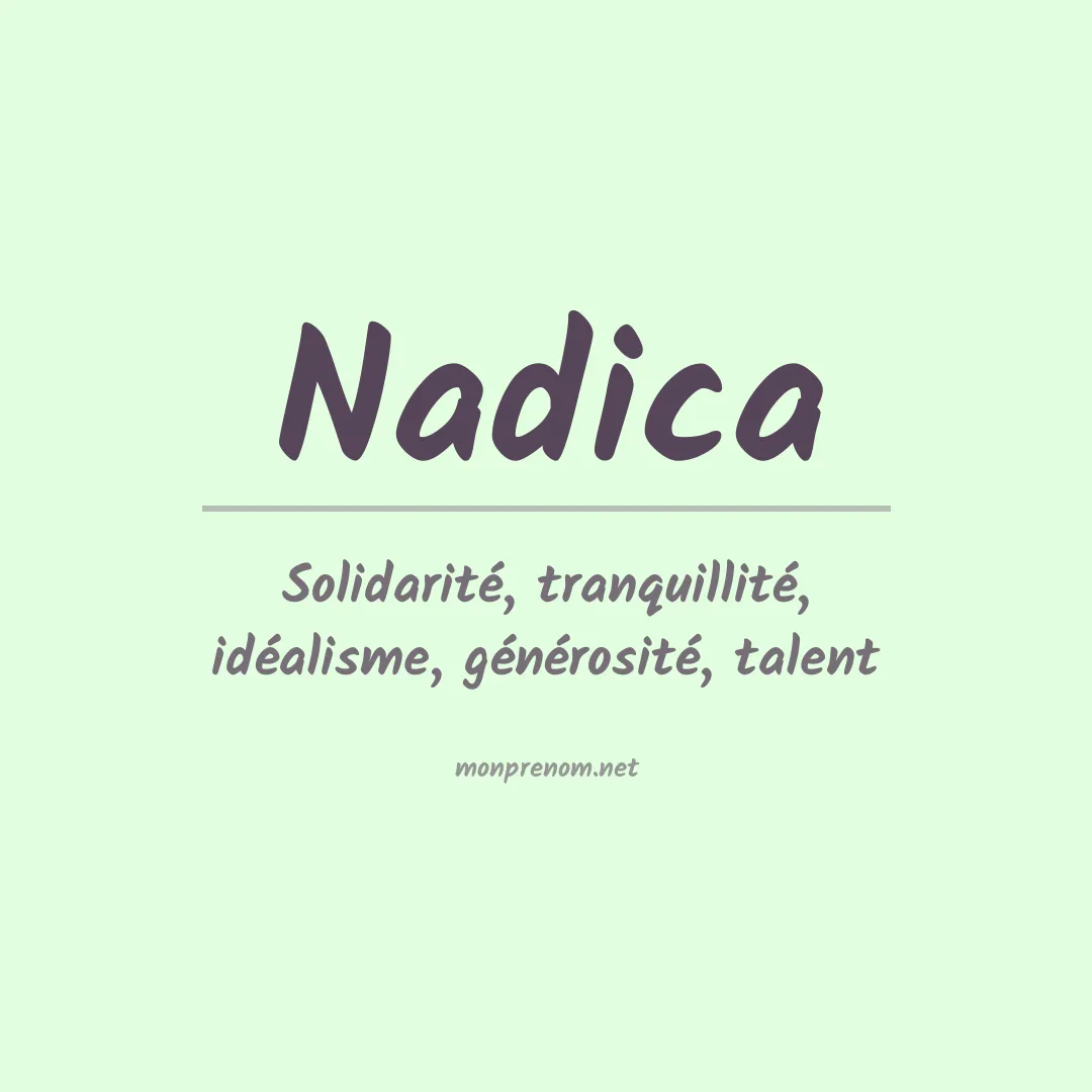 Signification du prénom Nadica