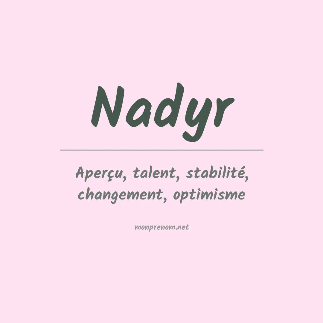 Prénom Nadyr