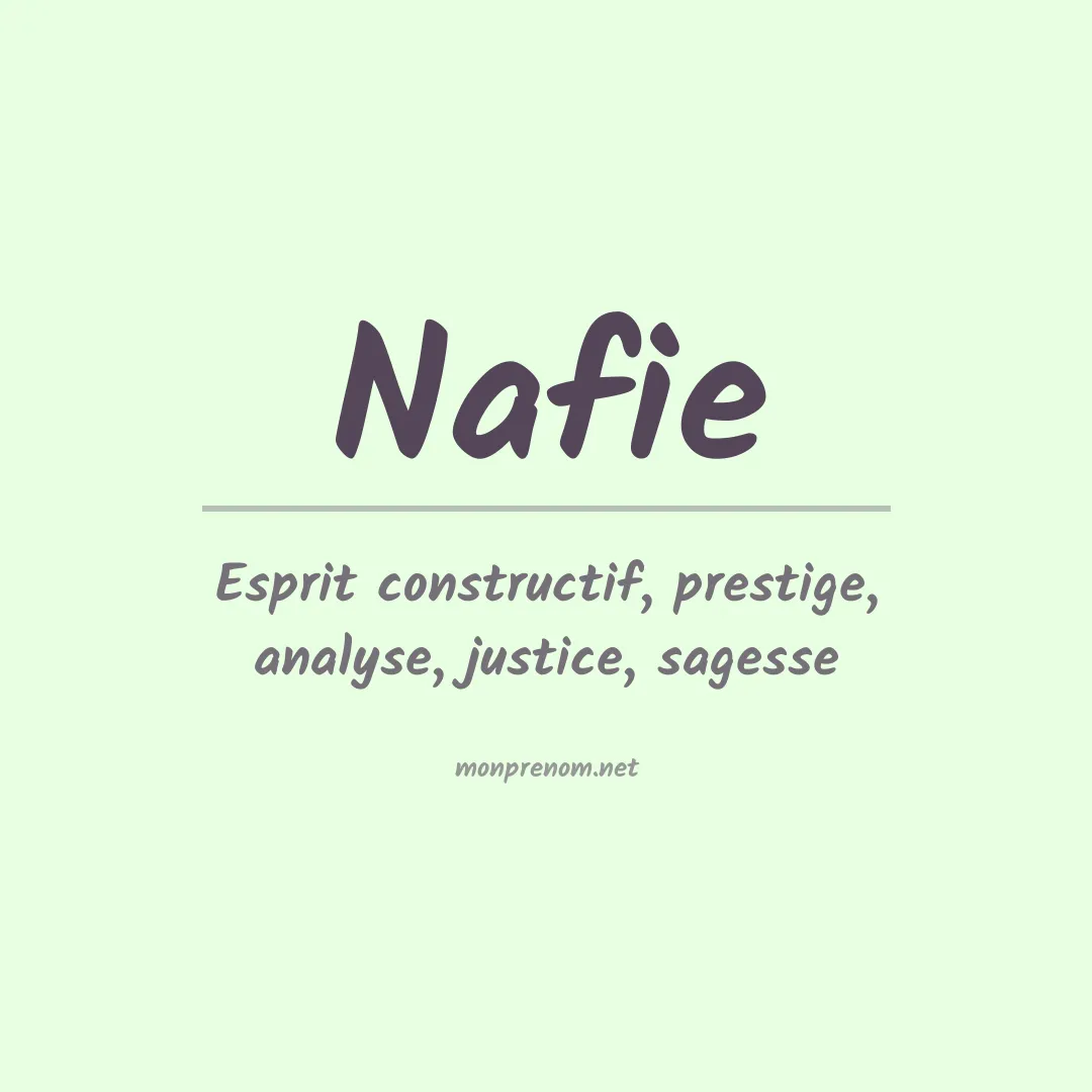 Signification du prénom Nafie