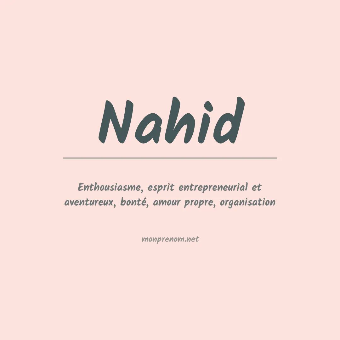 Signification du prénom Nahid