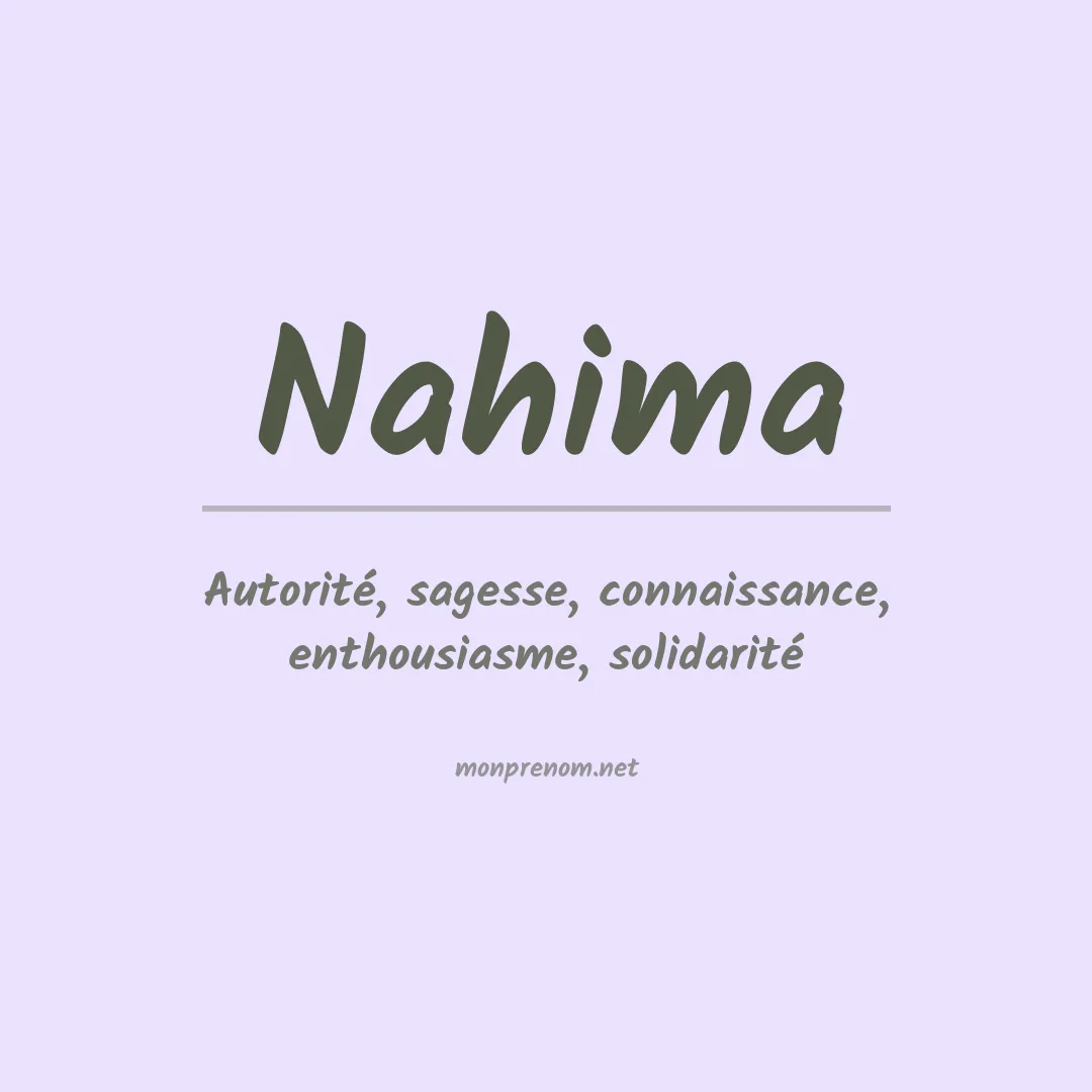 Signification du prénom Nahima