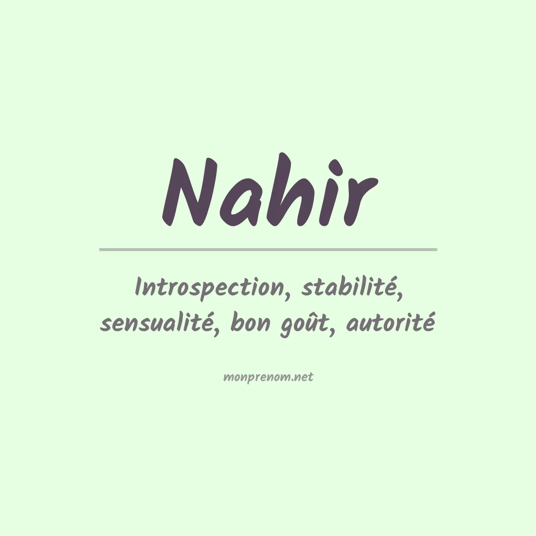 Prénom Nahir