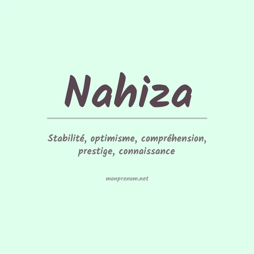 Prénom Nahiza