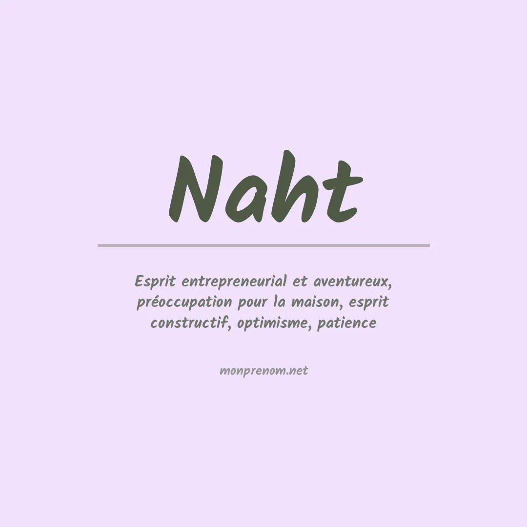 Signification du prénom Naht